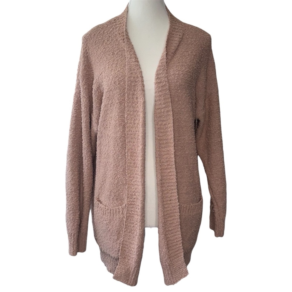 LUNA IVY Cozy Open-Front Women's Cardigan Sweater - Dusty Rose